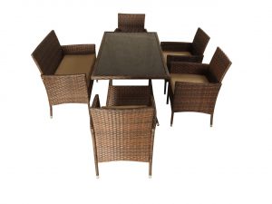 Обеденная группа на 6 персон стол Пегас, диван и 4 кресла Анкор Шоколад