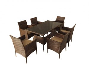 Обеденная группа на 6 персон стол Пегас и 6 кресел Анкор Шоколад