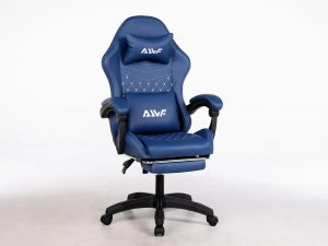Игровое кожаное кресло WF-6073, с подголовником, металлическим железным каркасом, с подставкой для ног, регулируемыми подлокотниками и регулируемая спинка