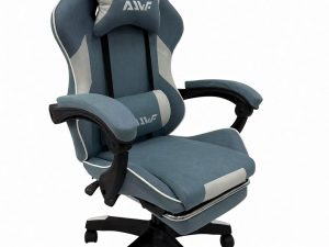 Игровое тканевое кресло WF-6084, с подголовником, металлическим железным каркасом, с подставкой для ног, регулируемыми подлокотниками и регулируемая спинка
