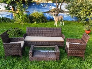 Комплект мебели из искусственного ротанга Анкор с 3х местным диваном и столиком Сантьяго Шоколад